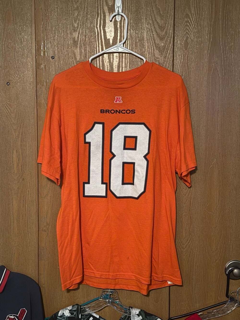 NFL Team Apparel Denver Broncos Peyton Manning #18 T-Shirt Size Large